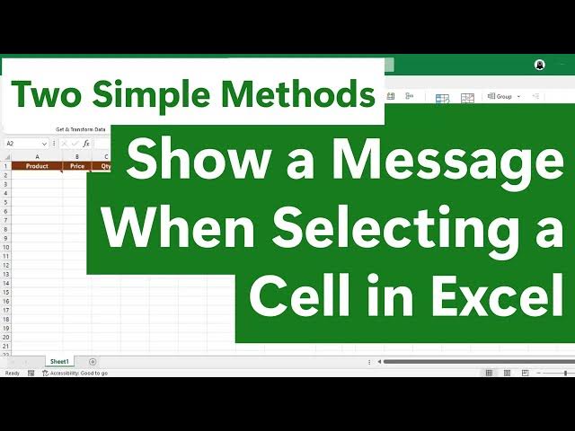 Video thumbnail for Comment Vs. Message - When a Cell Is Selected in Excel