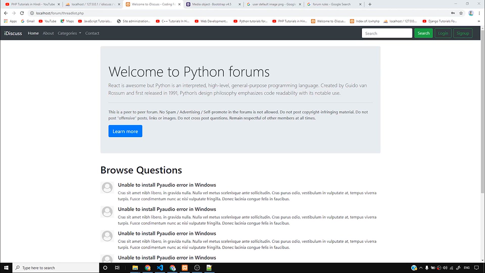 'Video thumbnail for PHP Forum Project_ Listing Threads from Each Category _ PHP Tutorial #52'