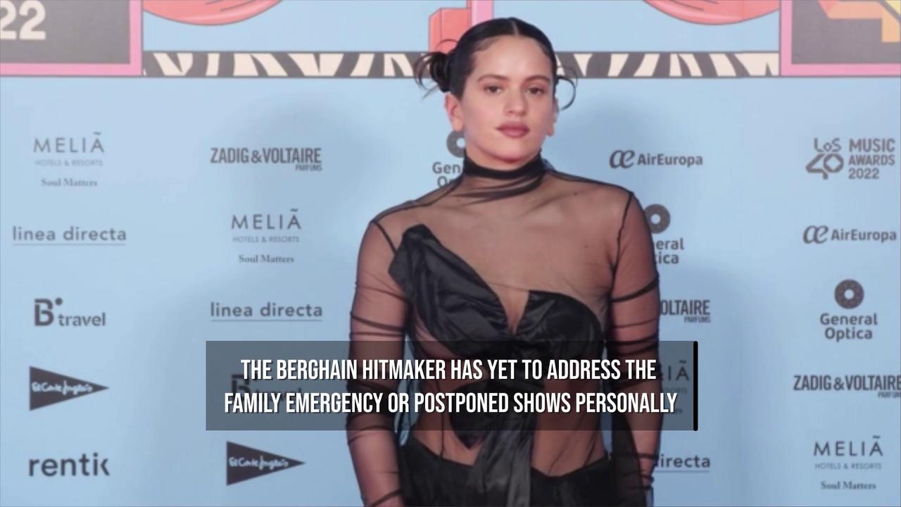 Video thumbnail for Rosalía postpones three concerts due to 'family emergency'.