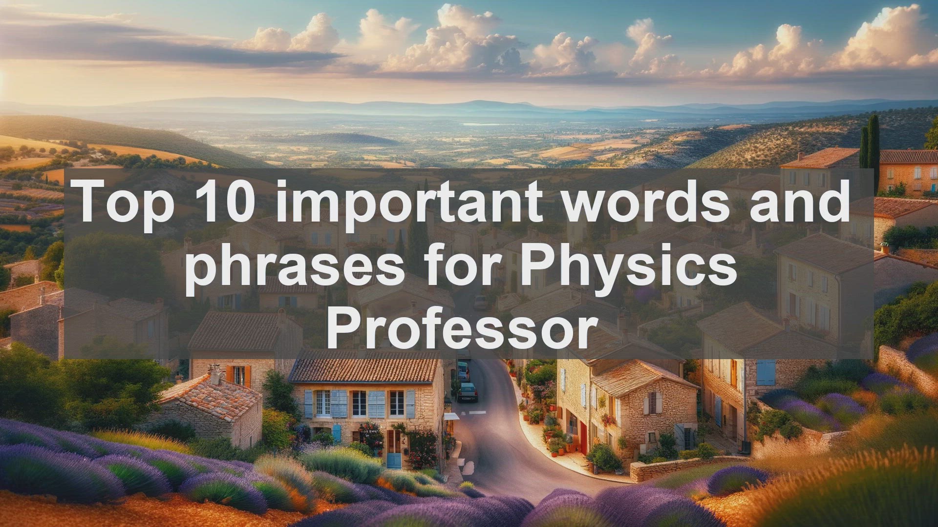 'Video thumbnail for Top 10 important words and phrases for Physics Professor'