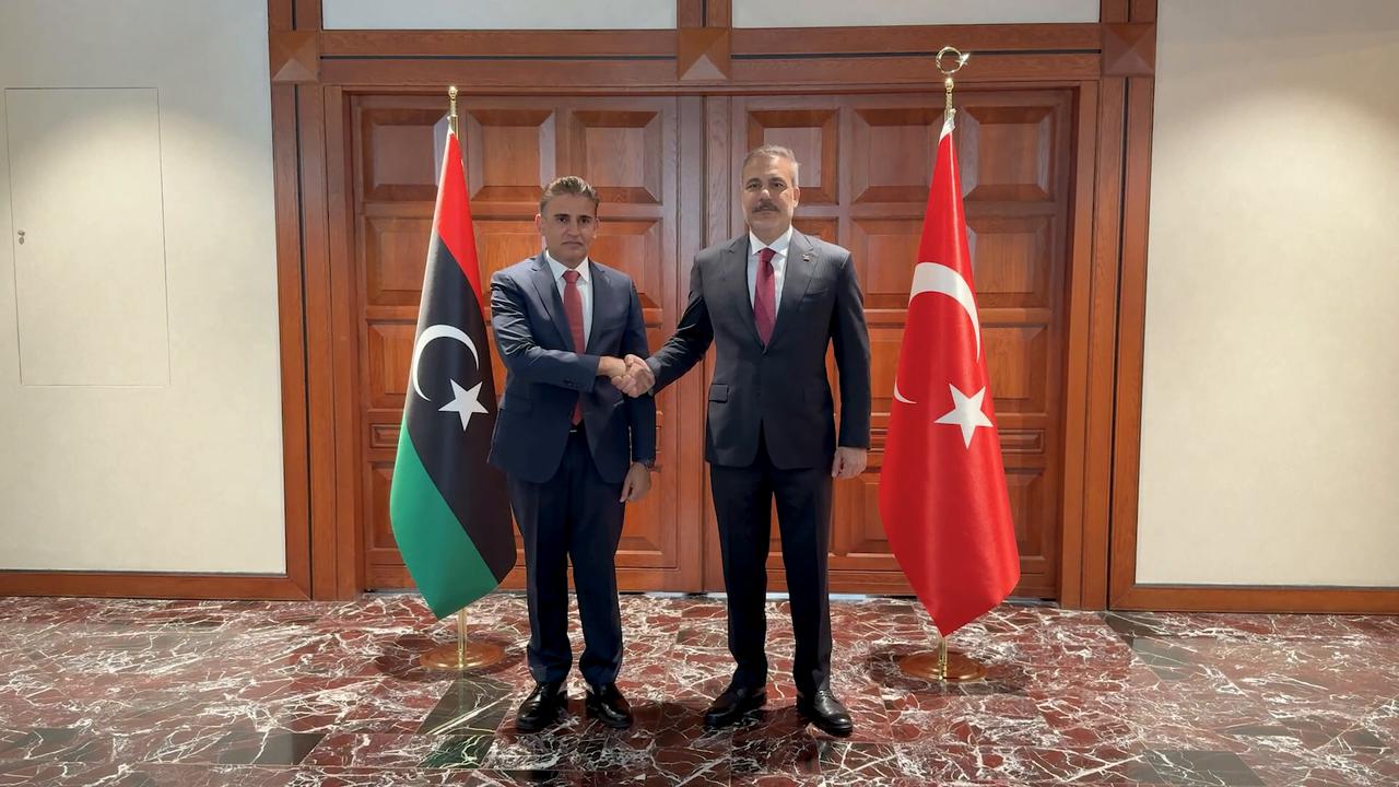 Video thumbnail for Türkiye: Turkish FM Fidan receives Libyan Chief of General Staff Al-Namroush in Ankara.