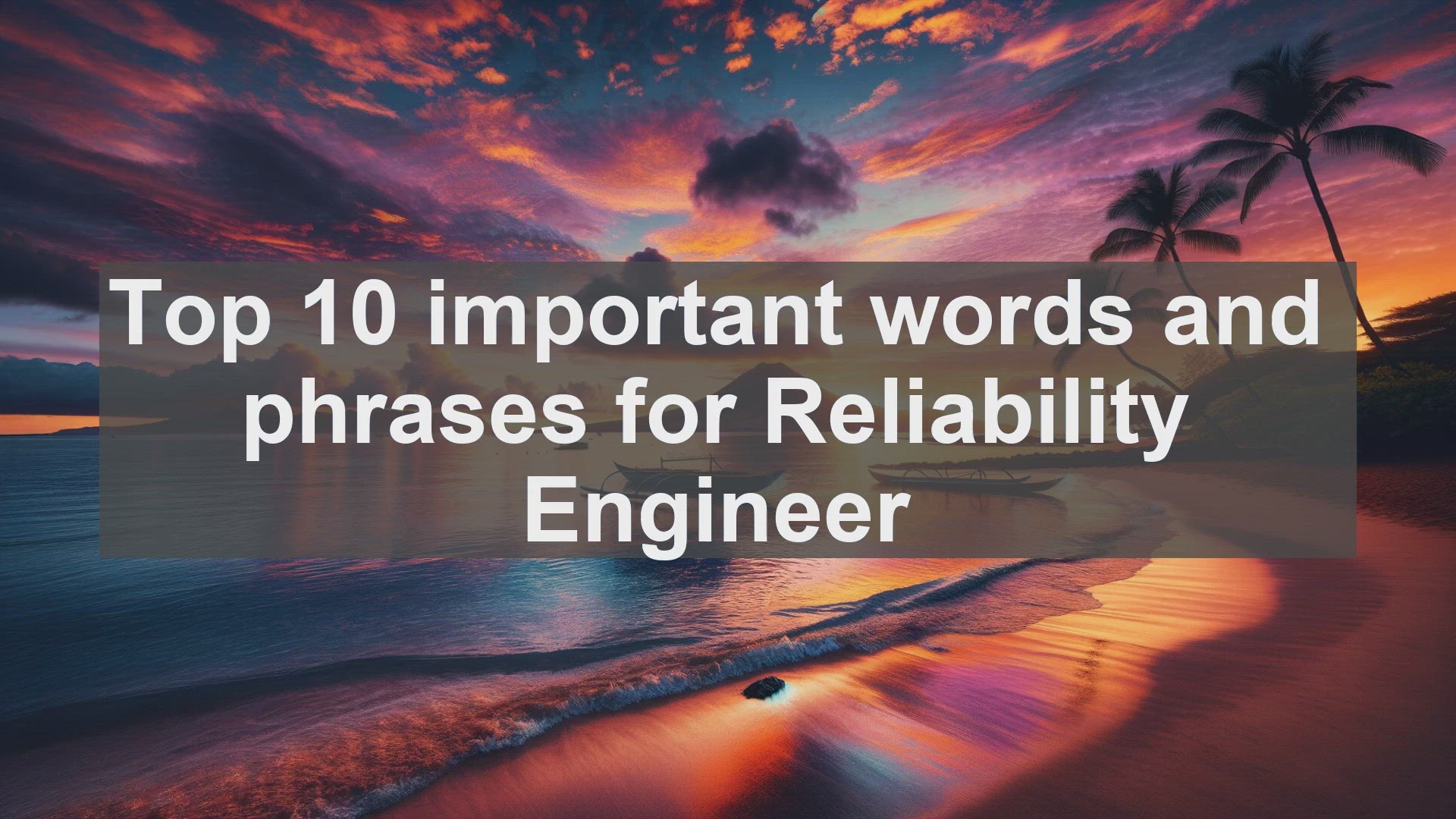 'Video thumbnail for Top 10 important words and phrases for Reliability Engineer'