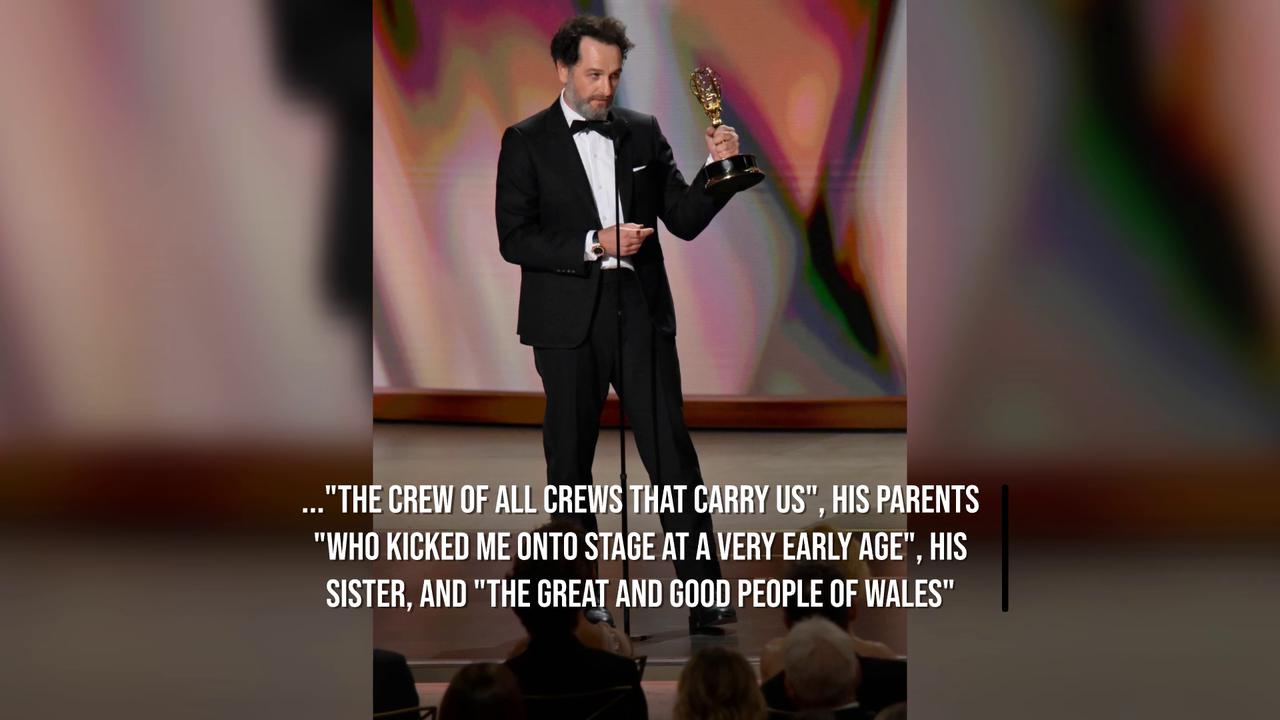 Video thumbnail for NEWS OF THE WEEK: Matthew Rhys becomes first person to win two Lead Actor Emmys in one night.