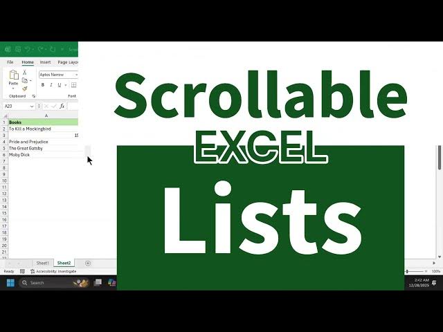Video thumbnail for Create Independent Scrollable Lists in Excel