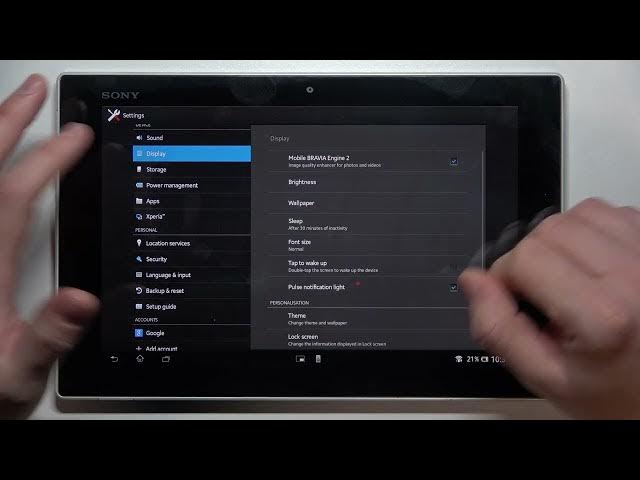 Video thumbnail for How to Find Display Settings on Sony Xperia Tab Z – Manage Display Settings