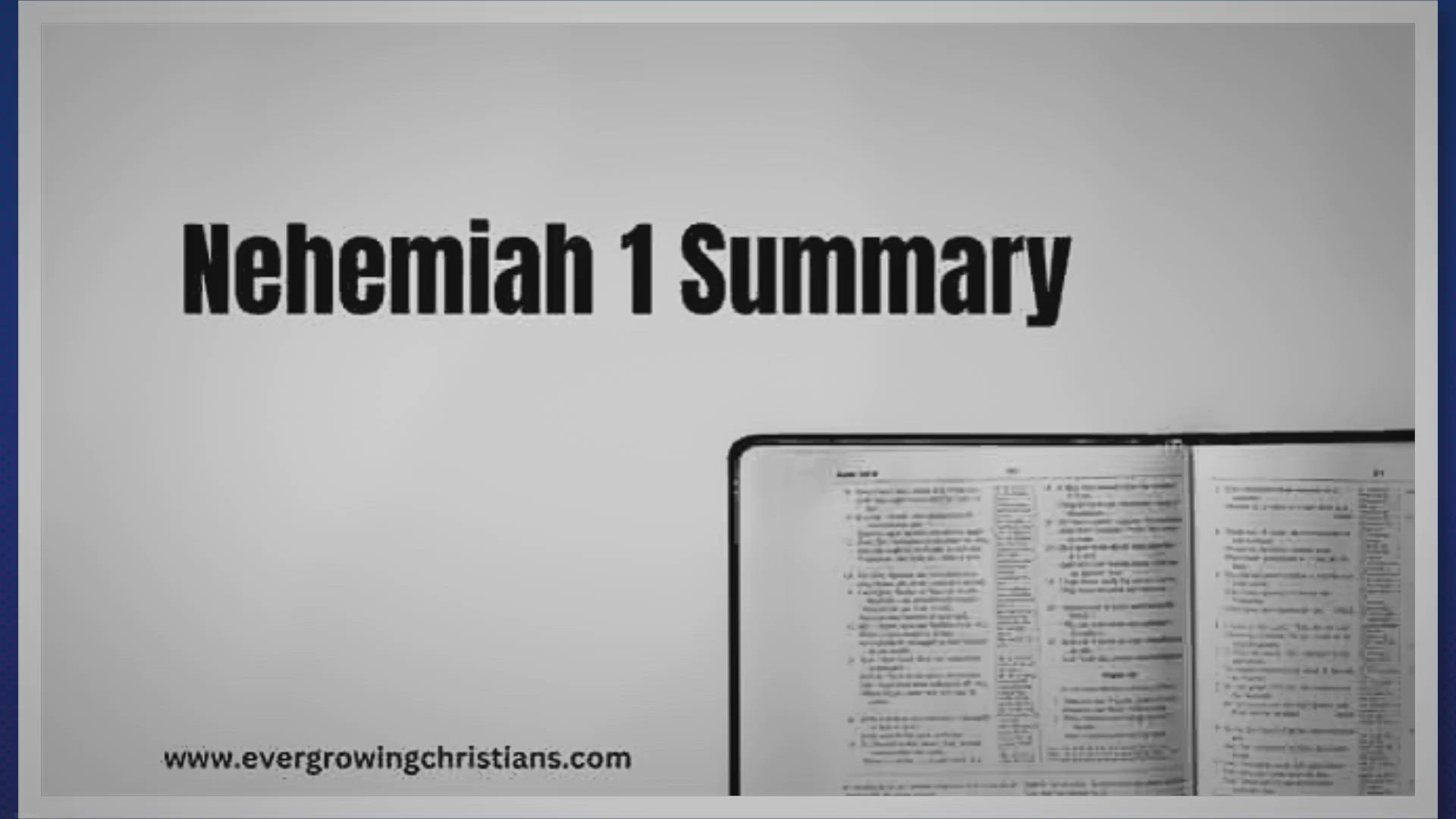 Video thumbnail for Nehemiah 1 Summary: Very Concise and Comprehensive