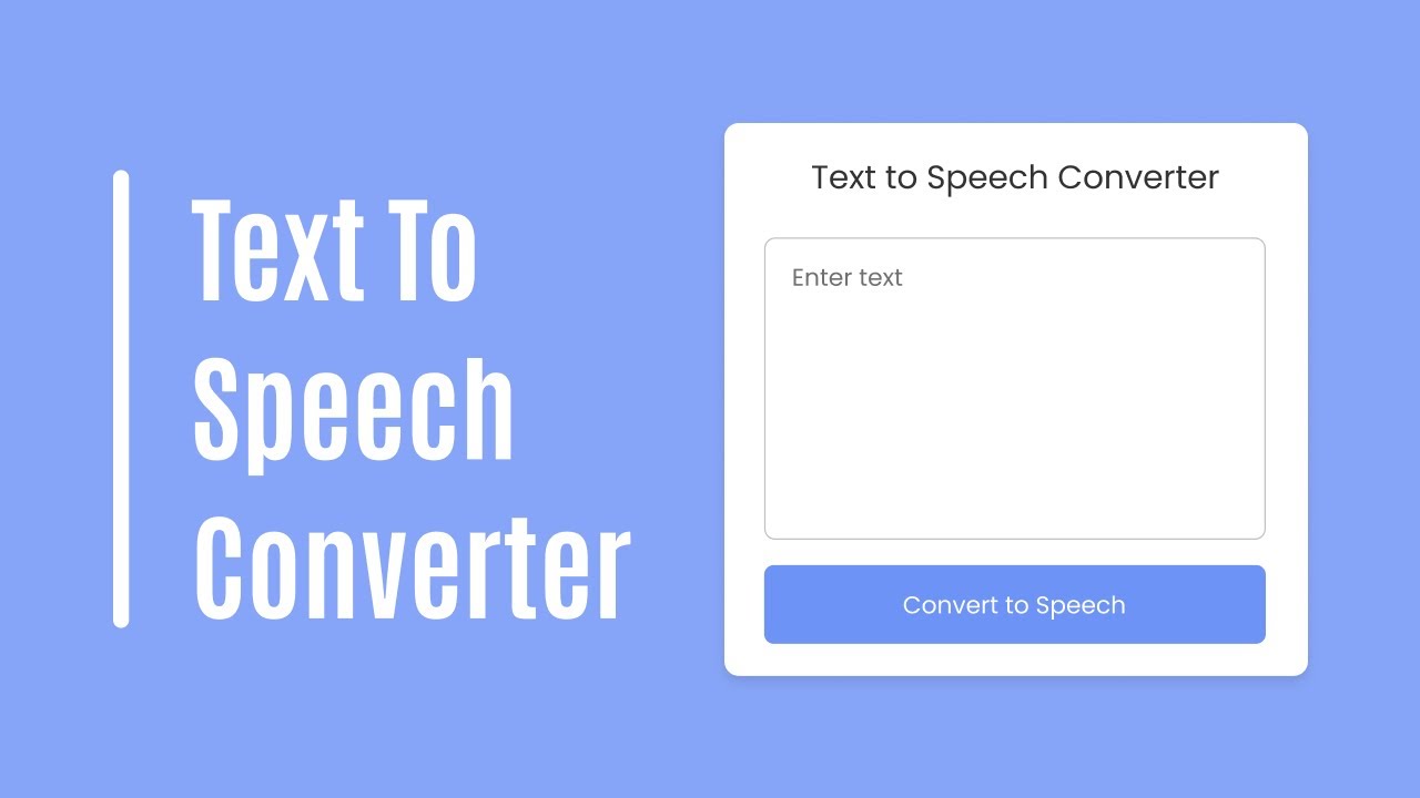 'Video thumbnail for Text to Speech Converter in HTML CSS & JavaScript'