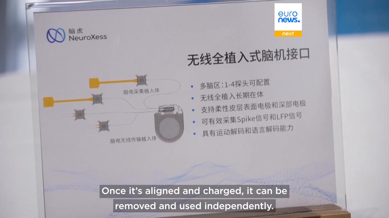 Video thumbnail for Paralysed man controls devices with his mind just five days after brain implant surgery in China