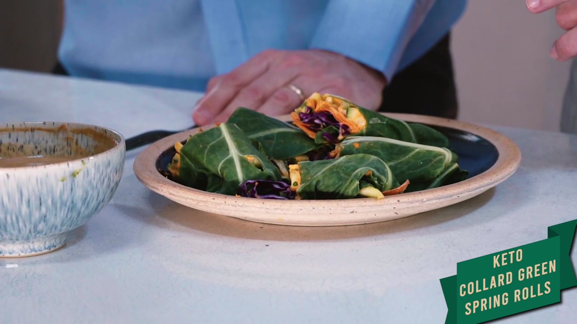 Video thumbnail for Keto Collard Green Spring Rolls Recipe   Karen and Eric Berg(720P 60FPS)