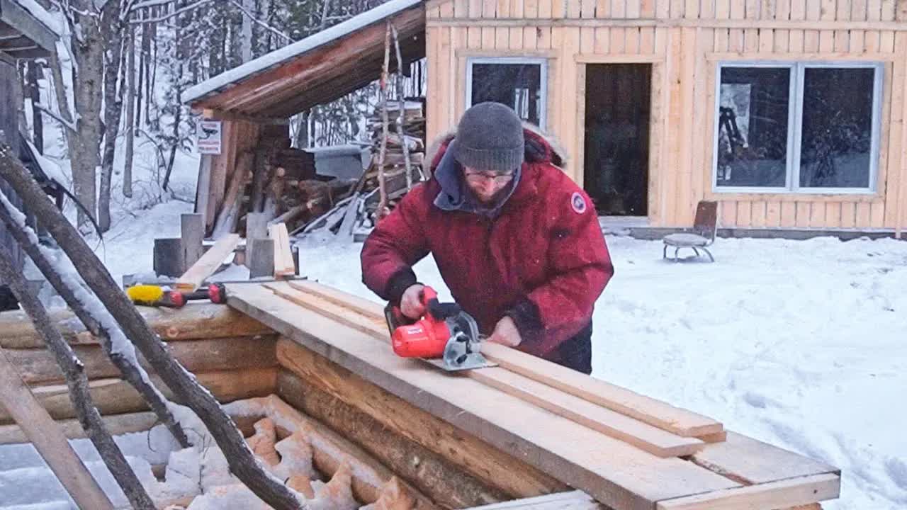Video thumbnail for nick and maëla: sugar shack renovation - winter hits hard! custom jig & batten install