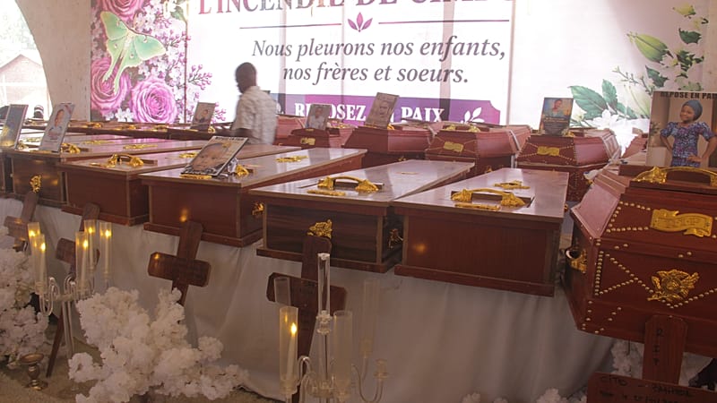 Video thumbnail for DRC: Children killed in Bukavu school fire laid to rest