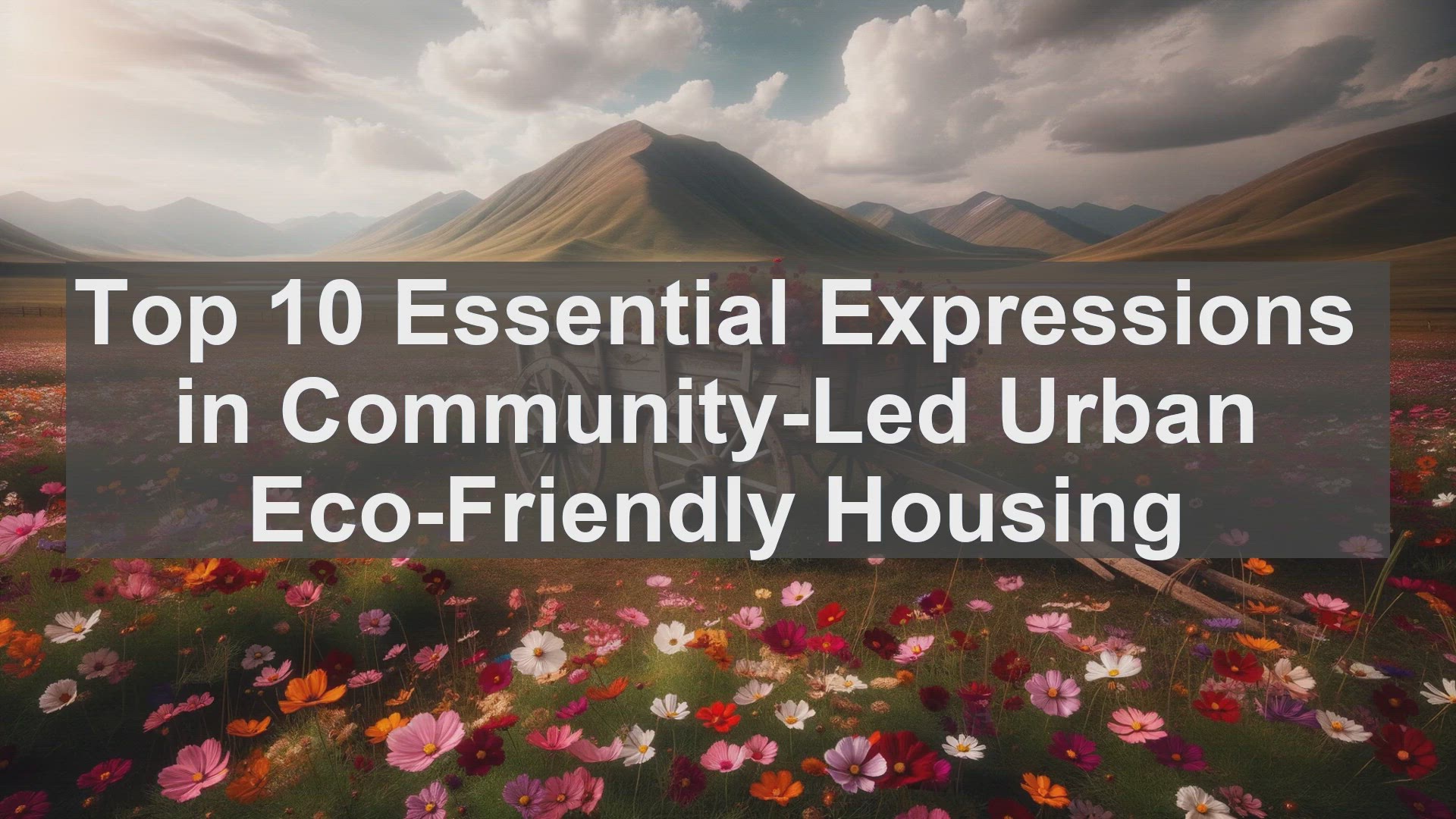 'Video thumbnail for Top 10 Essential Expressions in CommunityLed Urban EcoFriendly Housing'