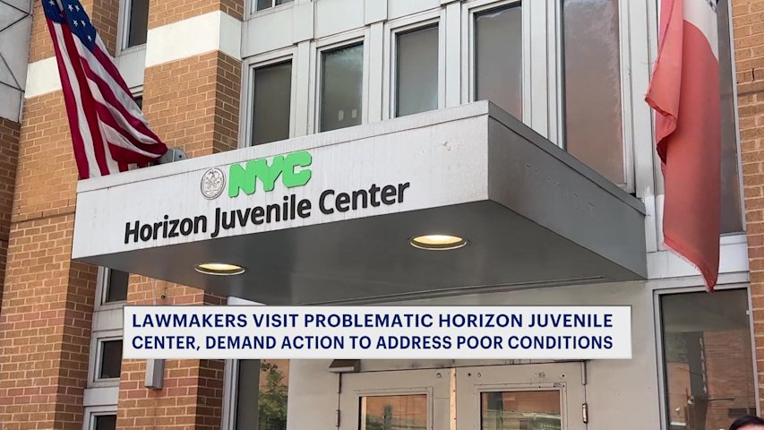 Video thumbnail for Bronx lawmakers inspect Horizon Juvenile Center following reports of violence and overcrowding
