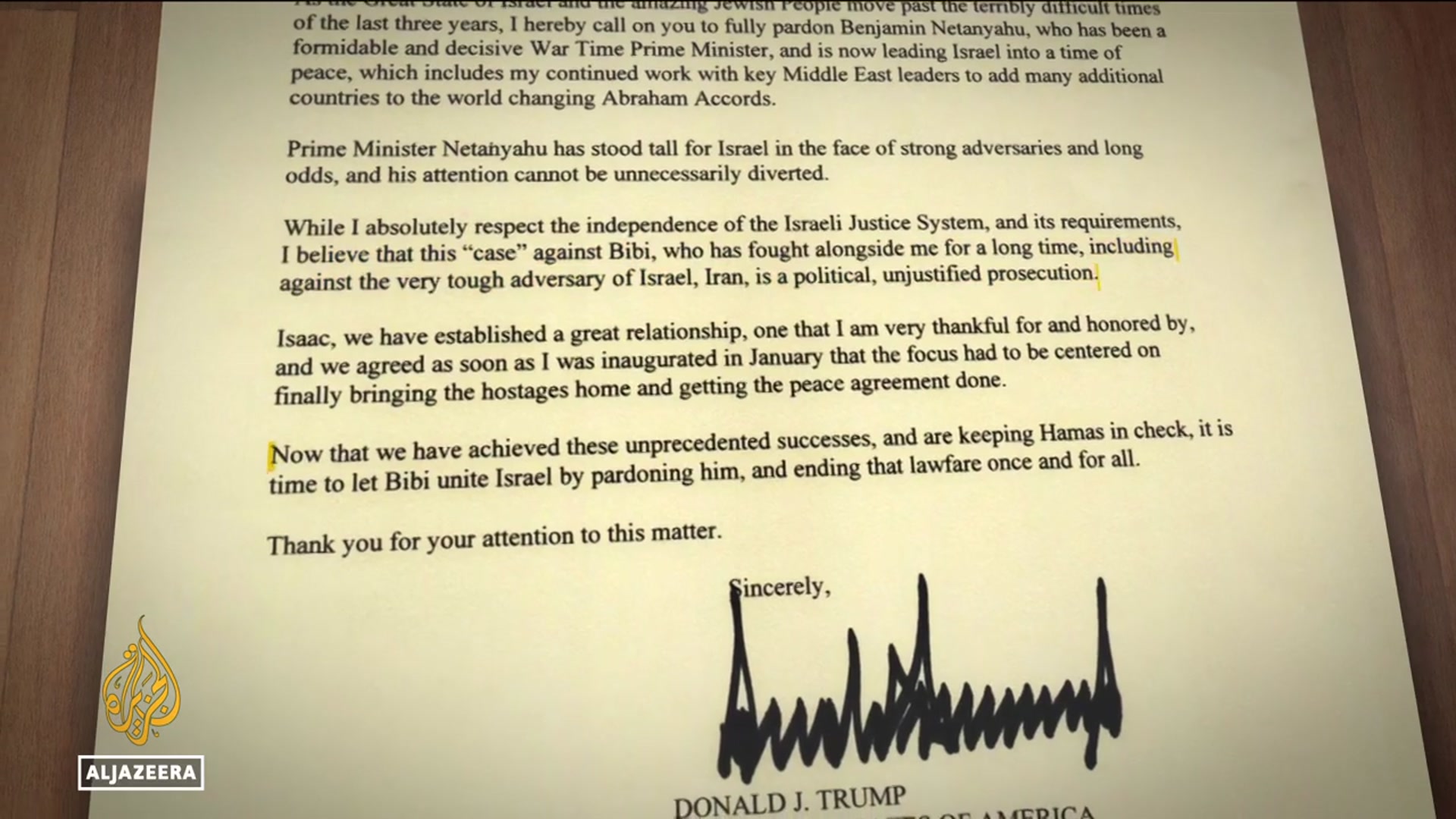 'Video thumbnail for Trump’s Netanyahu pardon bid ‘nonsense,’ says former Israeli justice minister'