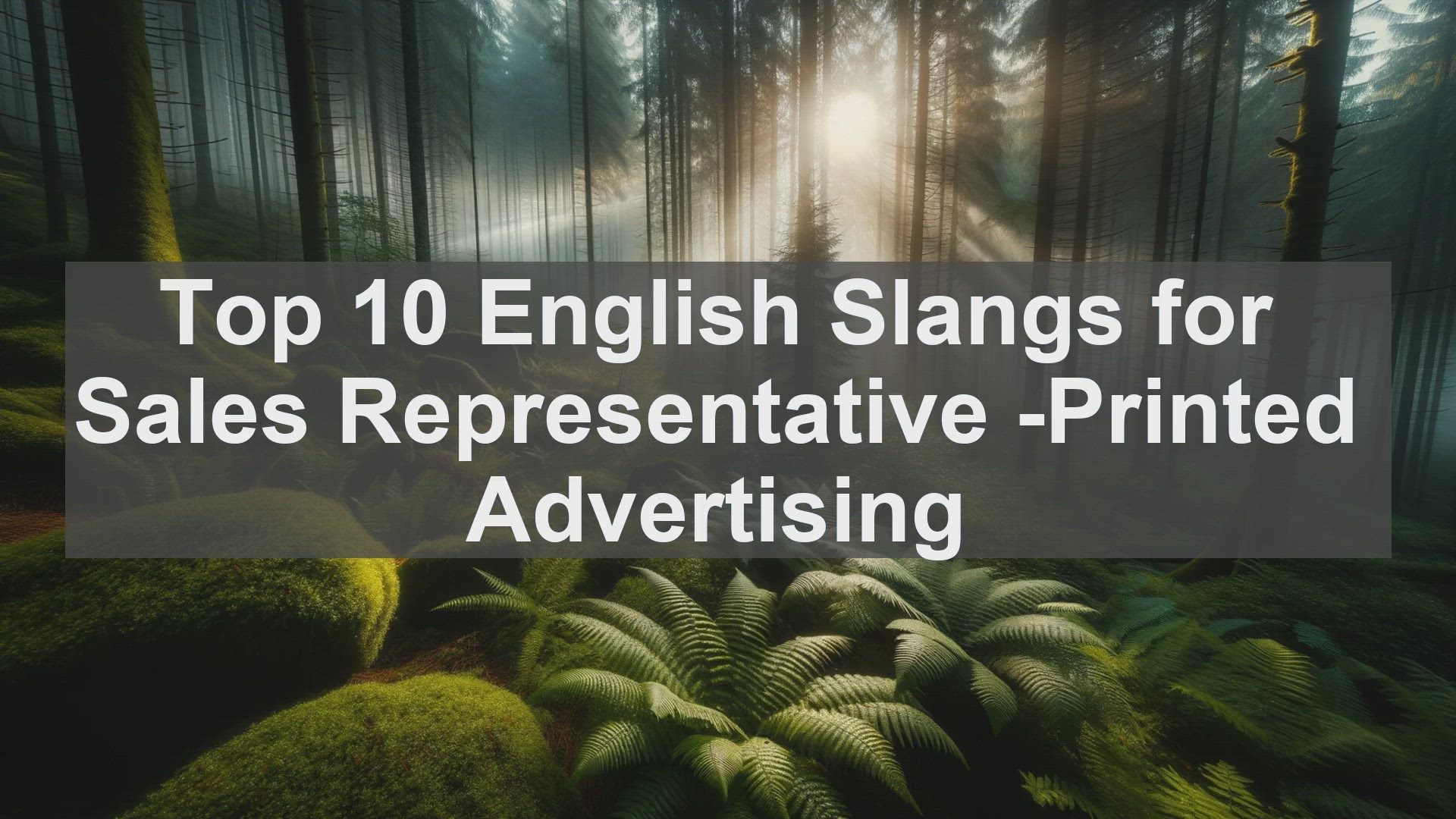 'Video thumbnail for Top 10 English Slangs for Sales Representative Printed Advertising'