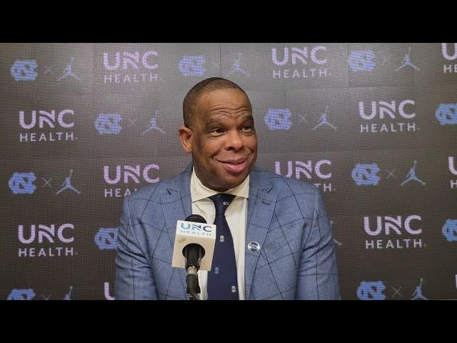 Video thumbnail for #UNC coach Hubert Davis after the Tar Heels' win over USC Upstate