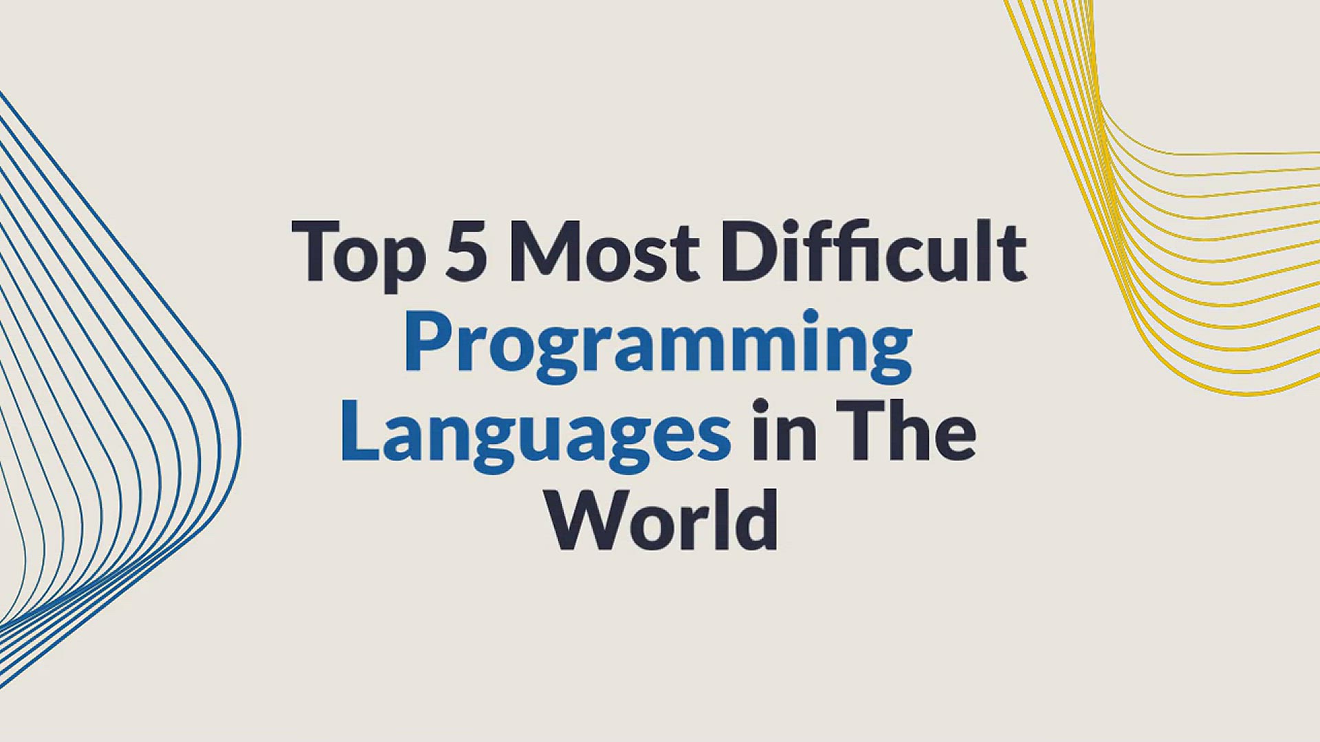 'Video thumbnail for Top 5 Most Difficult Programming Language in The World'