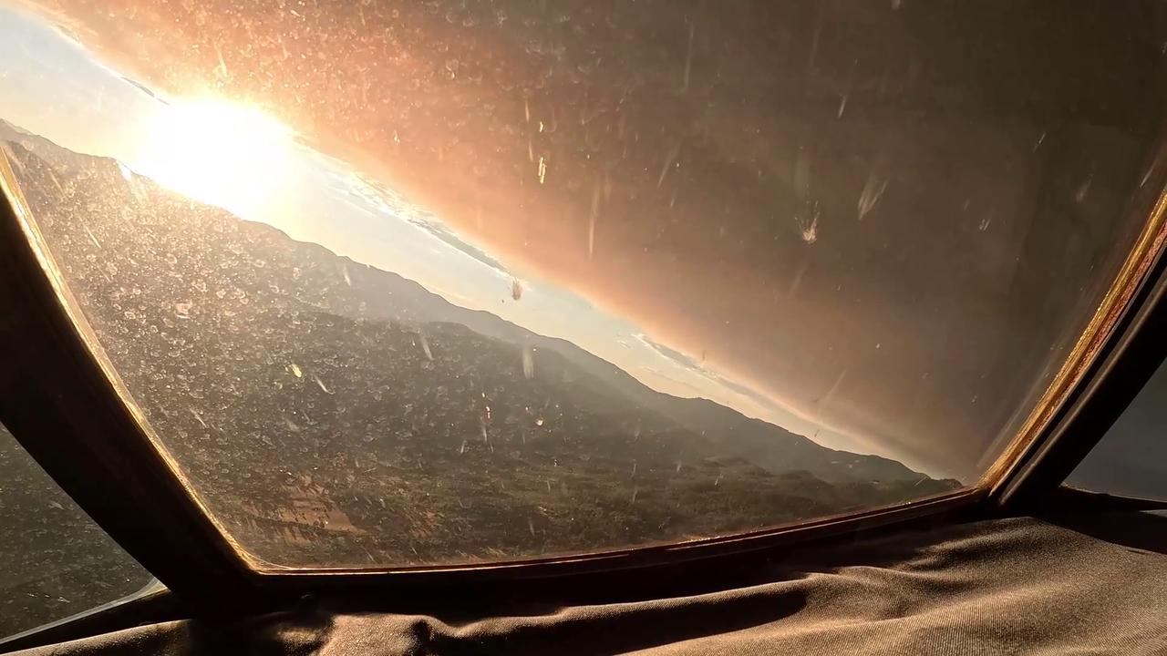 Video thumbnail for US: Air Force Firefighting Aircraft Drop Retardant Over Oregon Wildfire Areas.