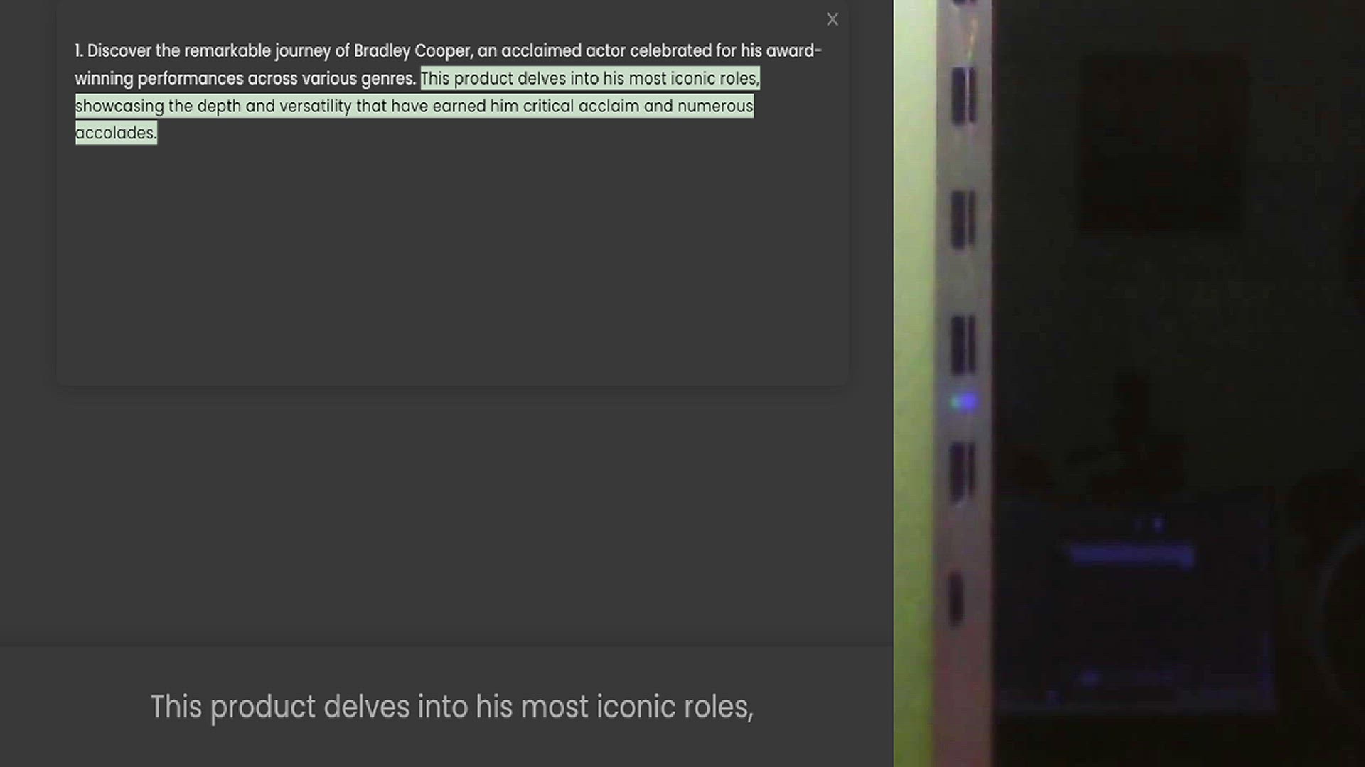 Video thumbnail for 1. Discover the remarkable journey of Bradley Cooper, an acclaimed actor celebrated for his award-winning performances across various genres. This product delves into his most iconic roles, showcasing the depth and versatility that have e