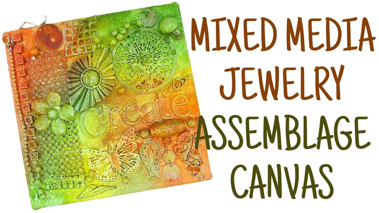 Video thumbnail for Mixed Media Jewelry Assemblage Canvas