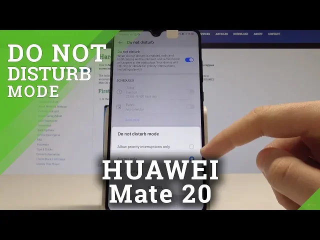 Video thumbnail for How to Allow Do Not Disturb on HUAWEI Mate 20 - Set Up Do Not Disturb