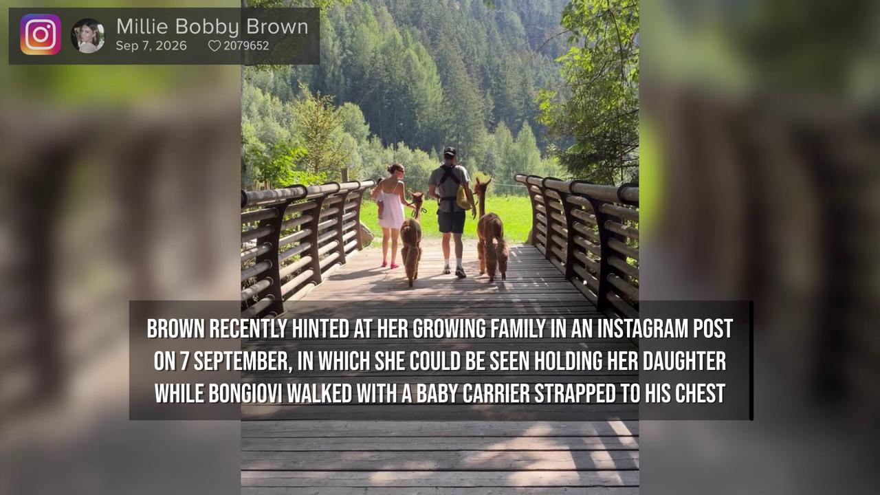Video thumbnail for Millie Bobby Brown and Jake Bongiovi confirm birth of second child.