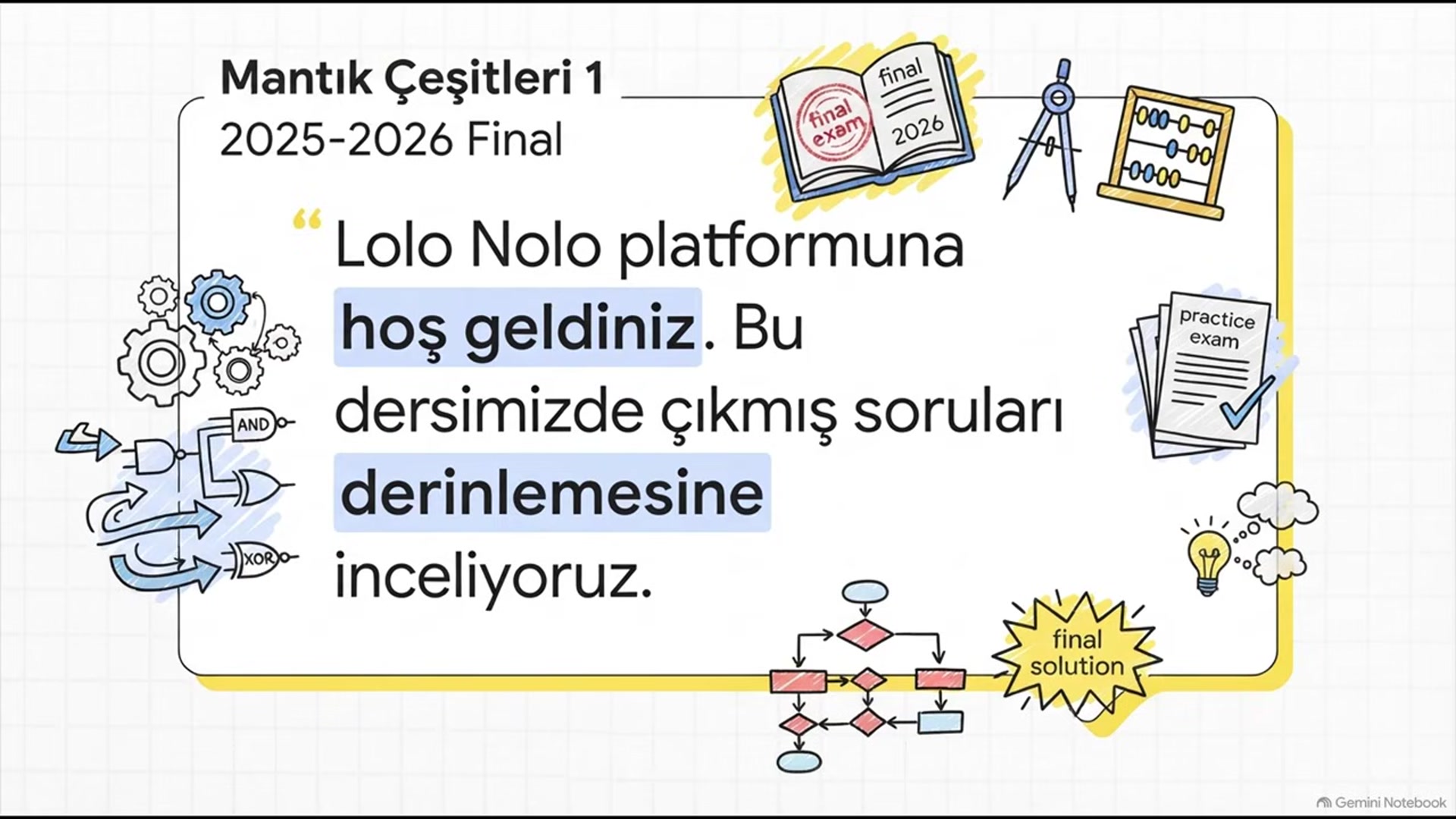 Video thumbnail for Mantık Çeşitleri-1 2025-2026 Final Soruları