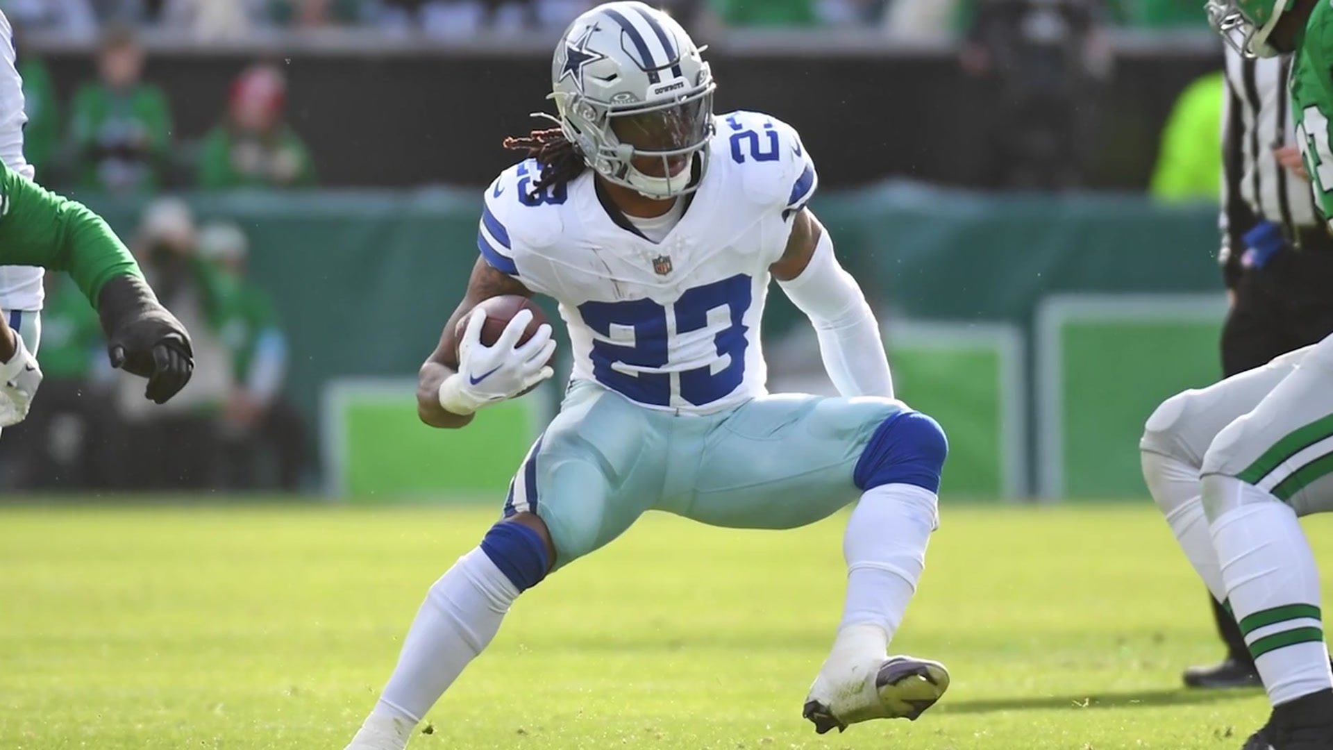 'Video thumbnail for The Cowboys' overhauled RB room and a battle for the lead role'