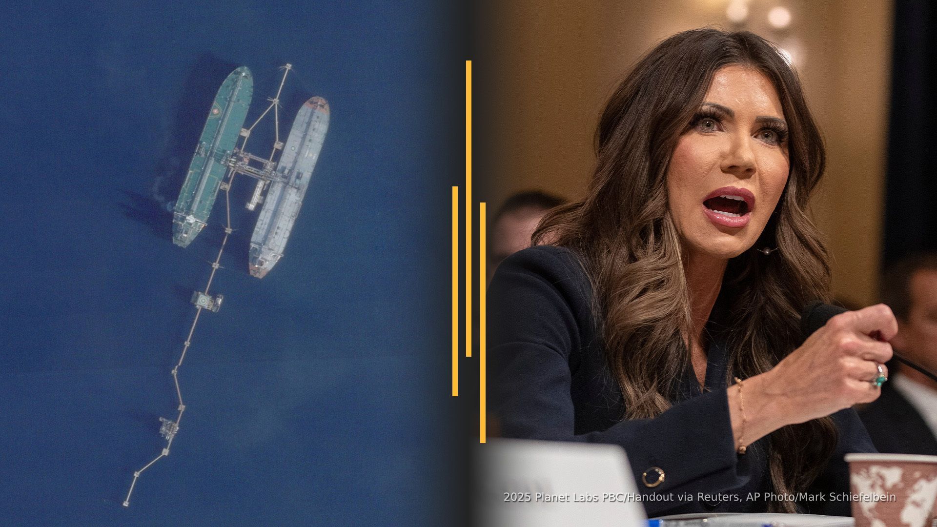 Video thumbnail for Drug war rationale emerges in tanker seizure; Noem faces calls to resign