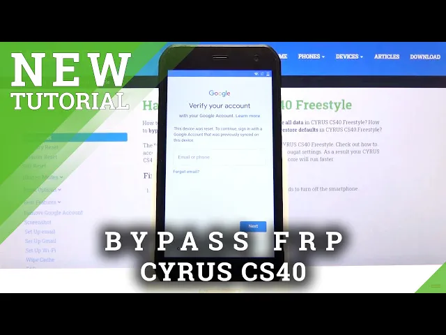 Video thumbnail for How to Bypass Google Verification in CYRUS CS40 – Remove FRP Protection