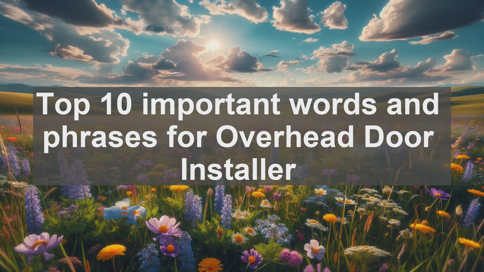 'Video thumbnail for Top 10 important words and phrases for Overhead Door Installer'