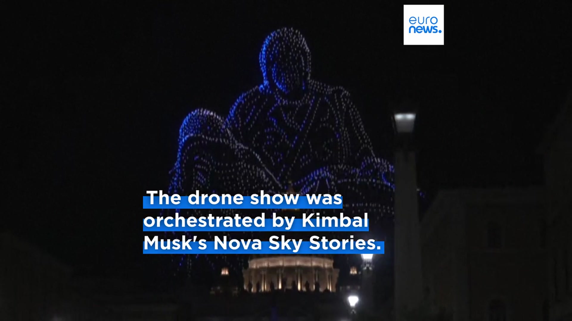 'Video thumbnail for Thousands attend Vatican concert with Bocelli and Pharrell Williams, followed by surprise drone show'