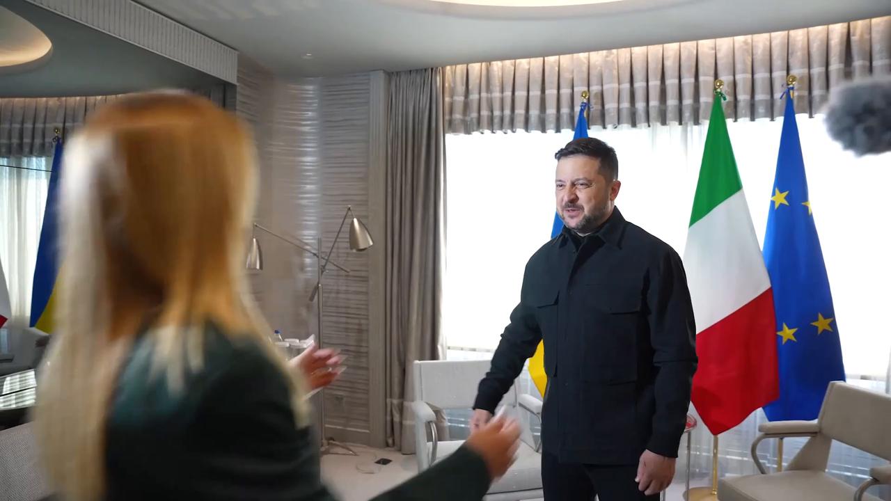 Video thumbnail for Türkiye: Italy's Meloni stresses commitment to stand with Ukraine in talks with Zelenskyy.