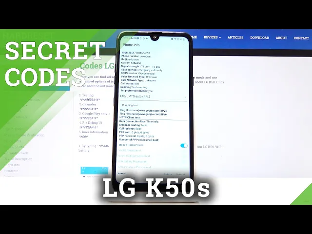 Video thumbnail for Secret Codes for LG K50 - Testing Menu / Advanced Info