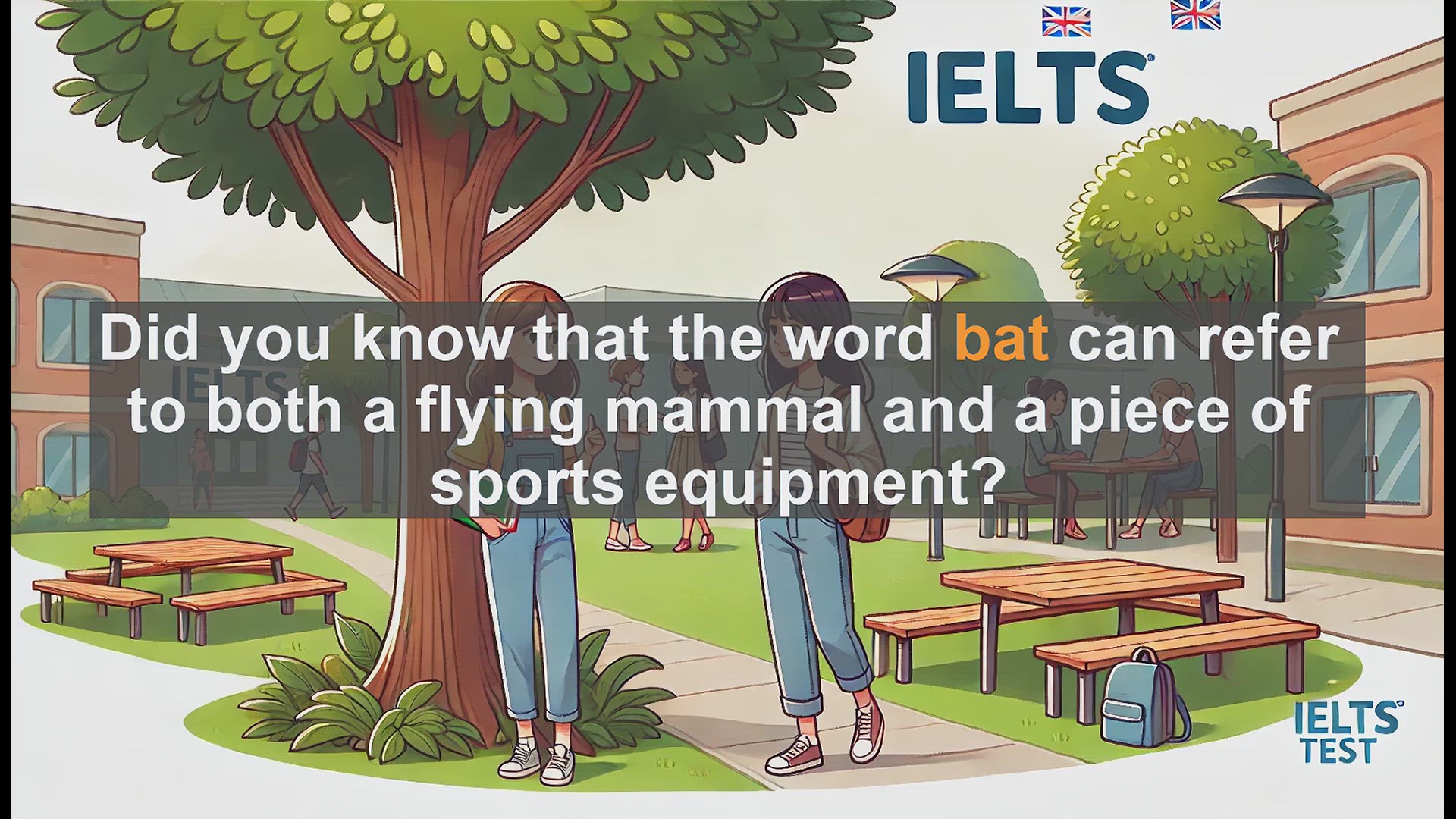'Video thumbnail for 2500 Must Know IELTS 6.5 Vocabulary - Bat: Animal and Sports Equipment - IELTS Vocabulary Explained'