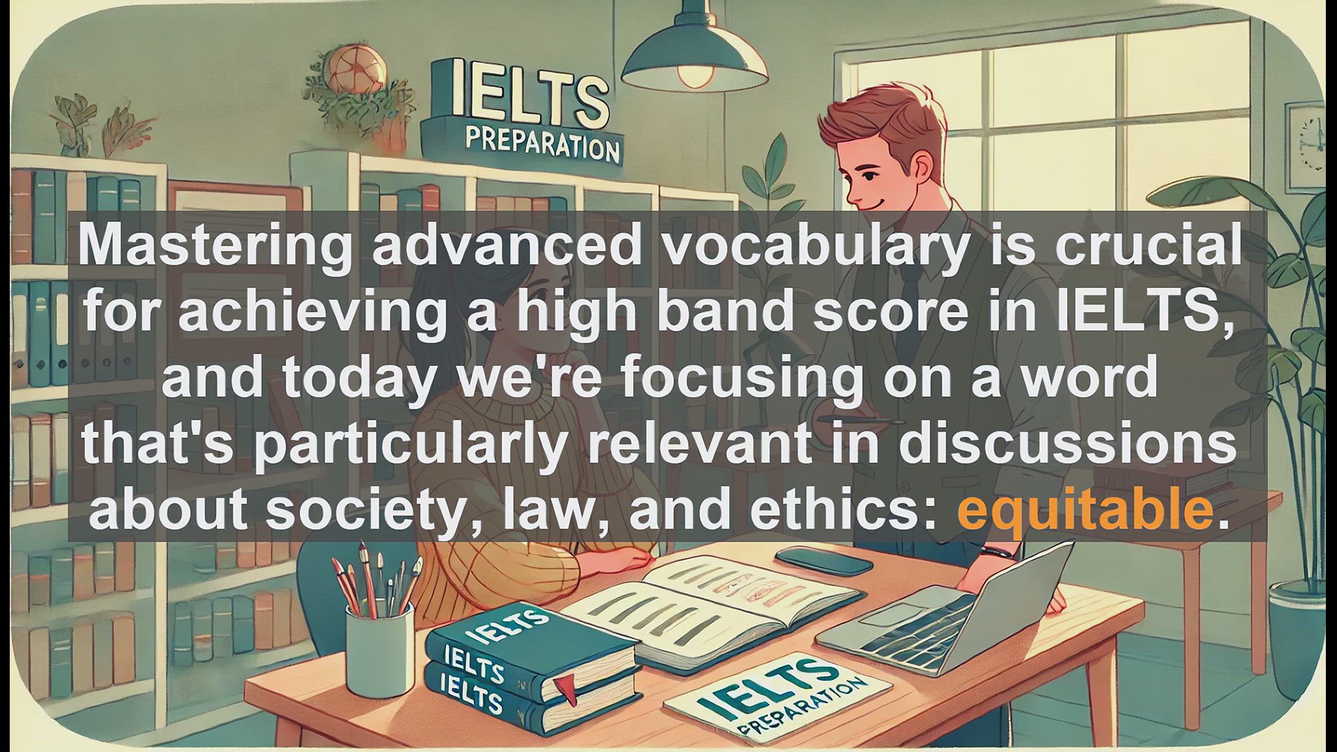 'Video thumbnail for 5000 Must Know IELTS 8.0 Vocabulary - IELTS Vocabulary: Understanding and Using 'Equitable''