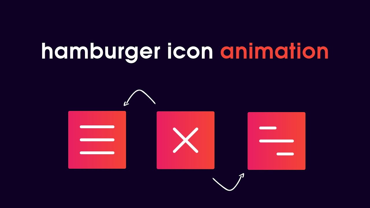 'Video thumbnail for How To Make Animated Menu Icon For Website Using HTML CSS JS _ Hamburger Icon Animation'