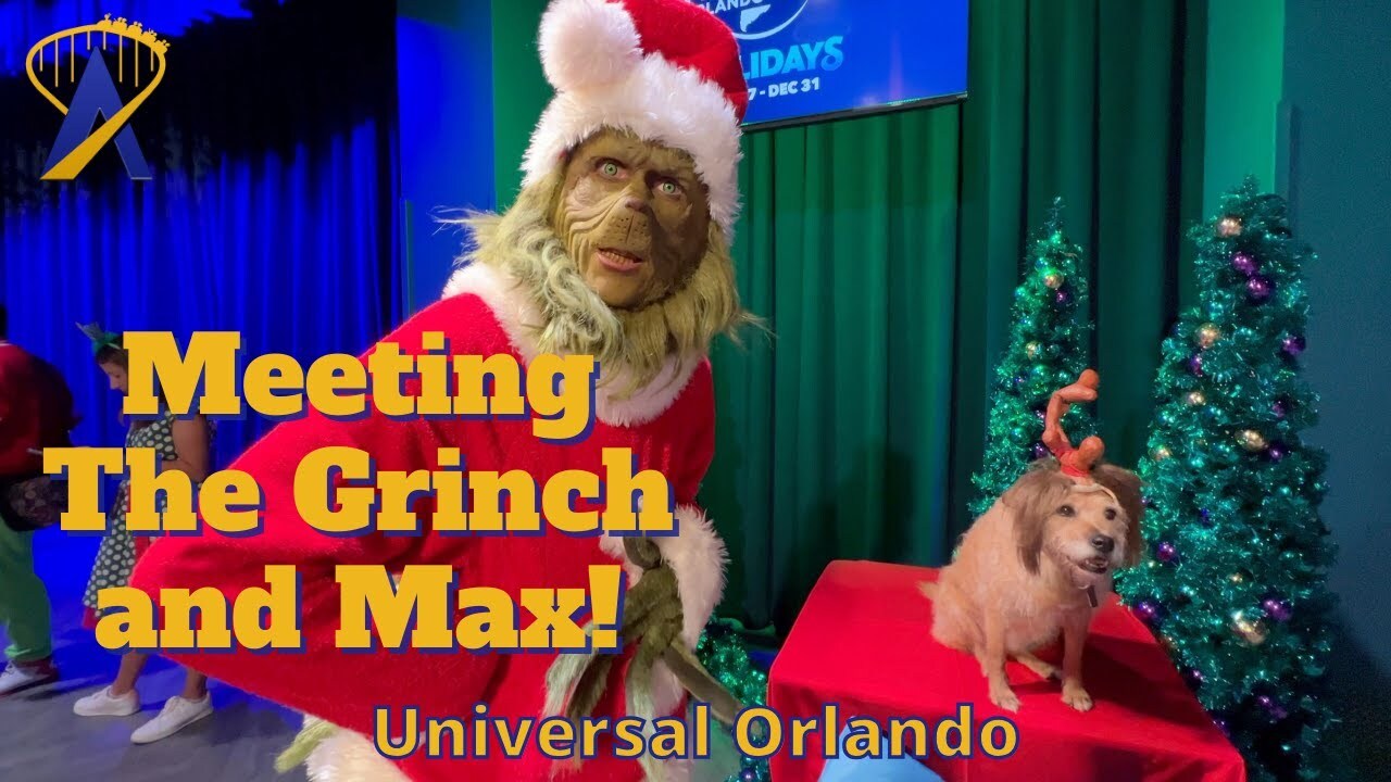 Video thumbnail for Meeting The Grinch and Max the Dog at Universal Orlando for the Holidays