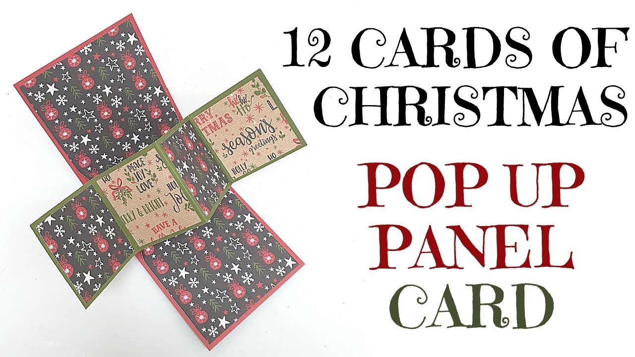 Video thumbnail for 12 Cards of Christmas 2020 - Pop up Panel Card GET FREE PRINTABLE GUIDE