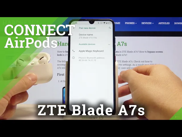 Video thumbnail for How to Connect AirPods with Phone – AirPods and ZTE Blade A7s