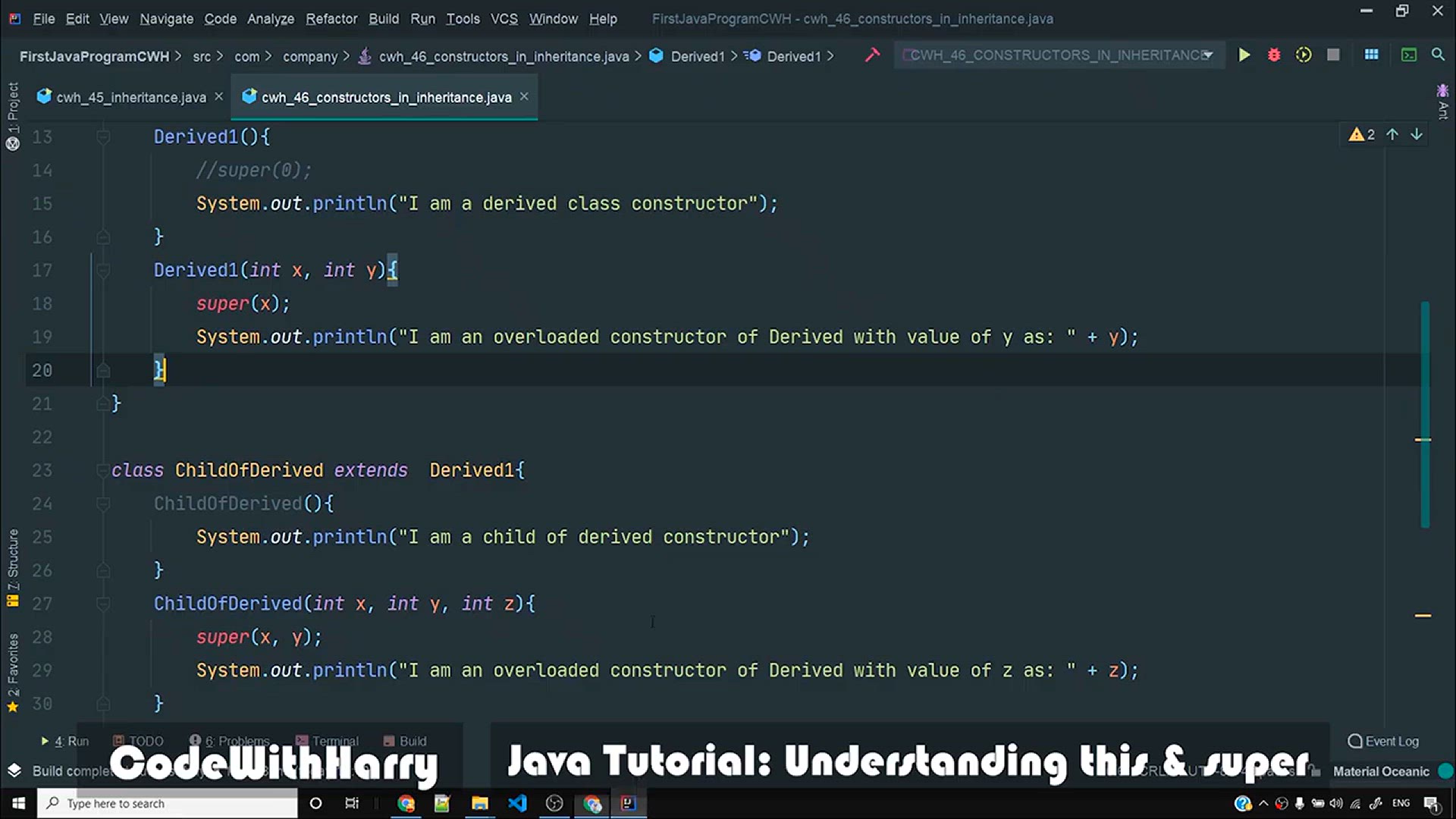 'Video thumbnail for this and super keyword in Java'