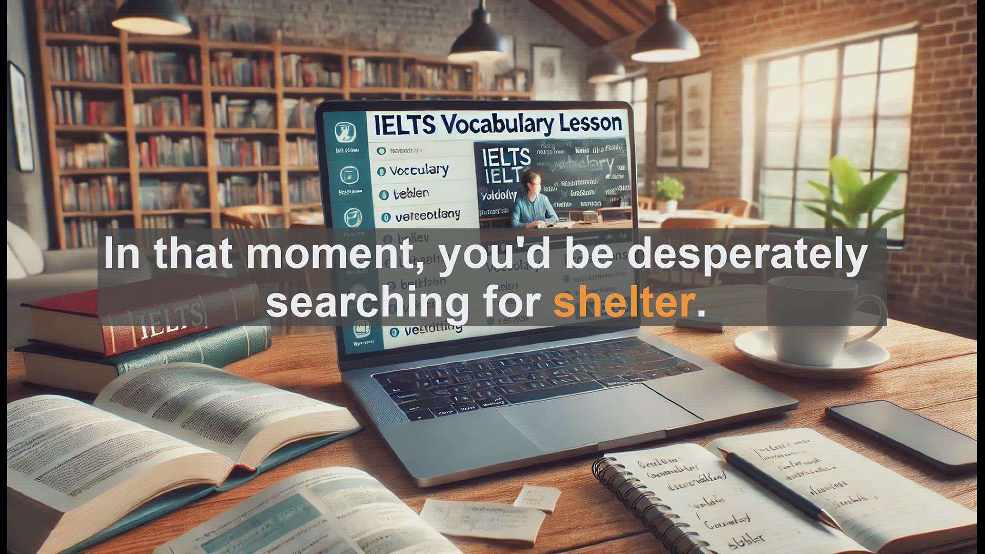'Video thumbnail for 2500 Must Know IELTS 6.5 Vocabulary - Master the Word 'Shelter' for IELTS Success'