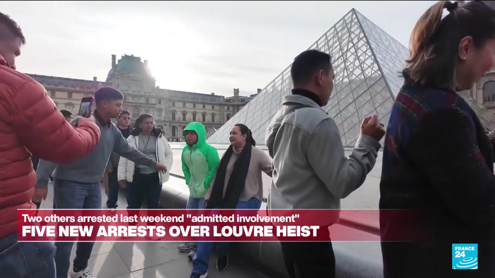 'Video thumbnail for Five new arrests made in Louvre heist after first two charged'