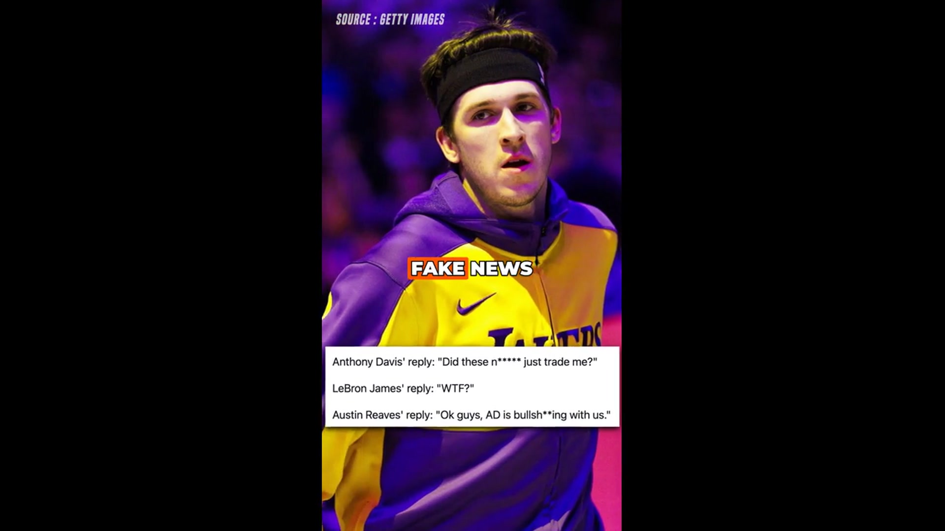 'Video thumbnail for Bronny James breaks news of Anthony Davis trade in Lakers group chat'