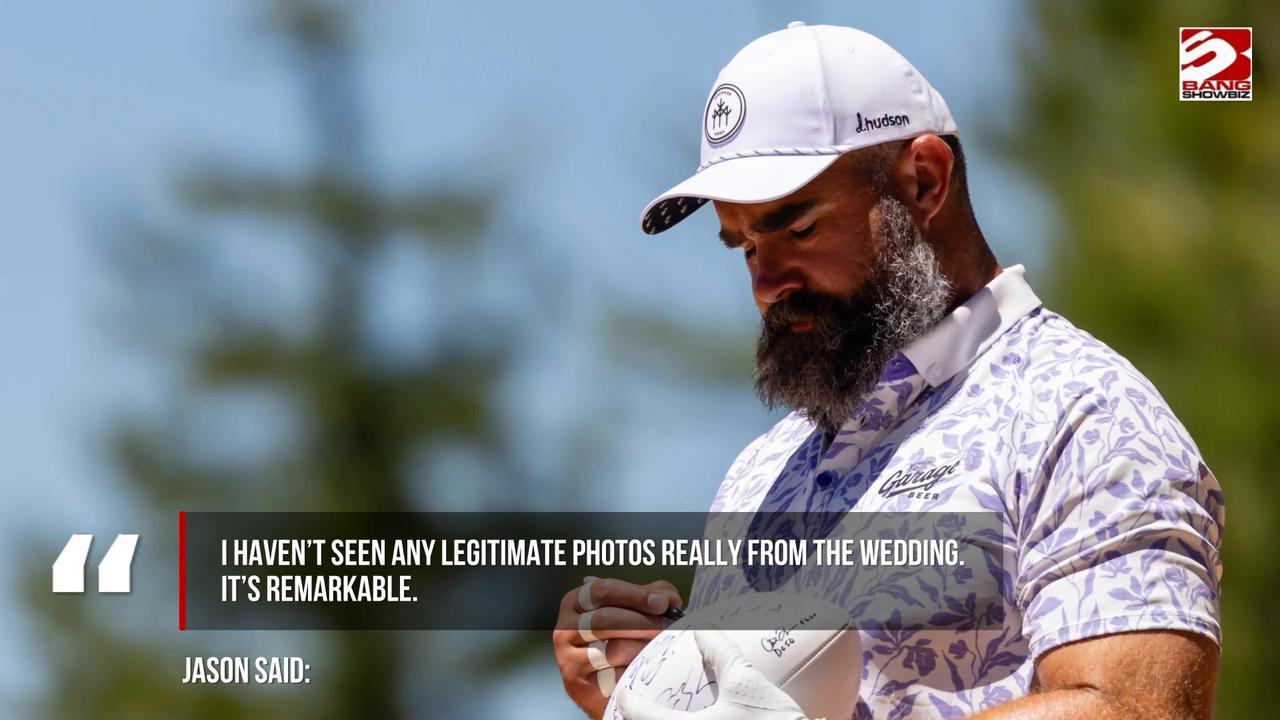 Video thumbnail for Jason Kelce shocked that no genuine Taylor Swift and Travis Kelce wedding photos have leaked