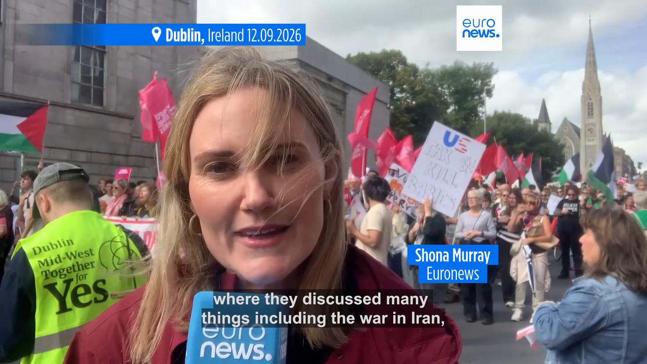 Video thumbnail for Trump says he'd like to see Ireland 'reunified' as he meets Taoiseach Martin in two-day official visit