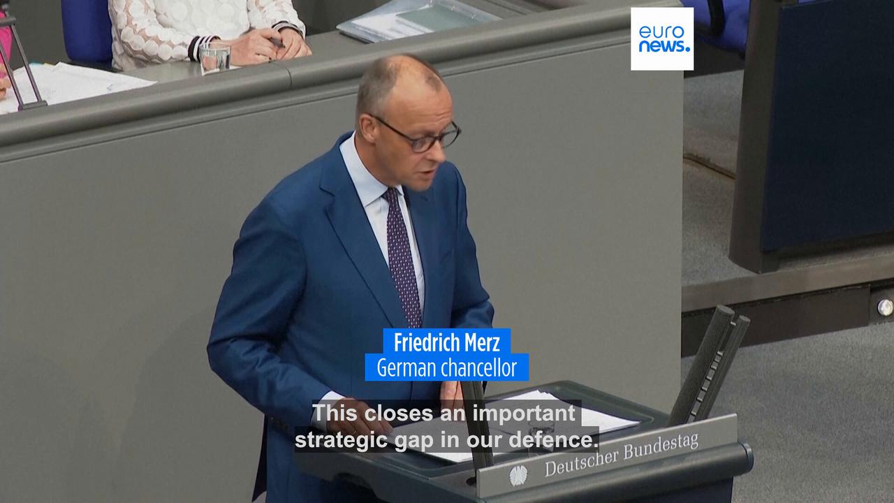 Video thumbnail for US approves sale of Tomahawk missiles to Germany, Chancellor Friedrich Merz says