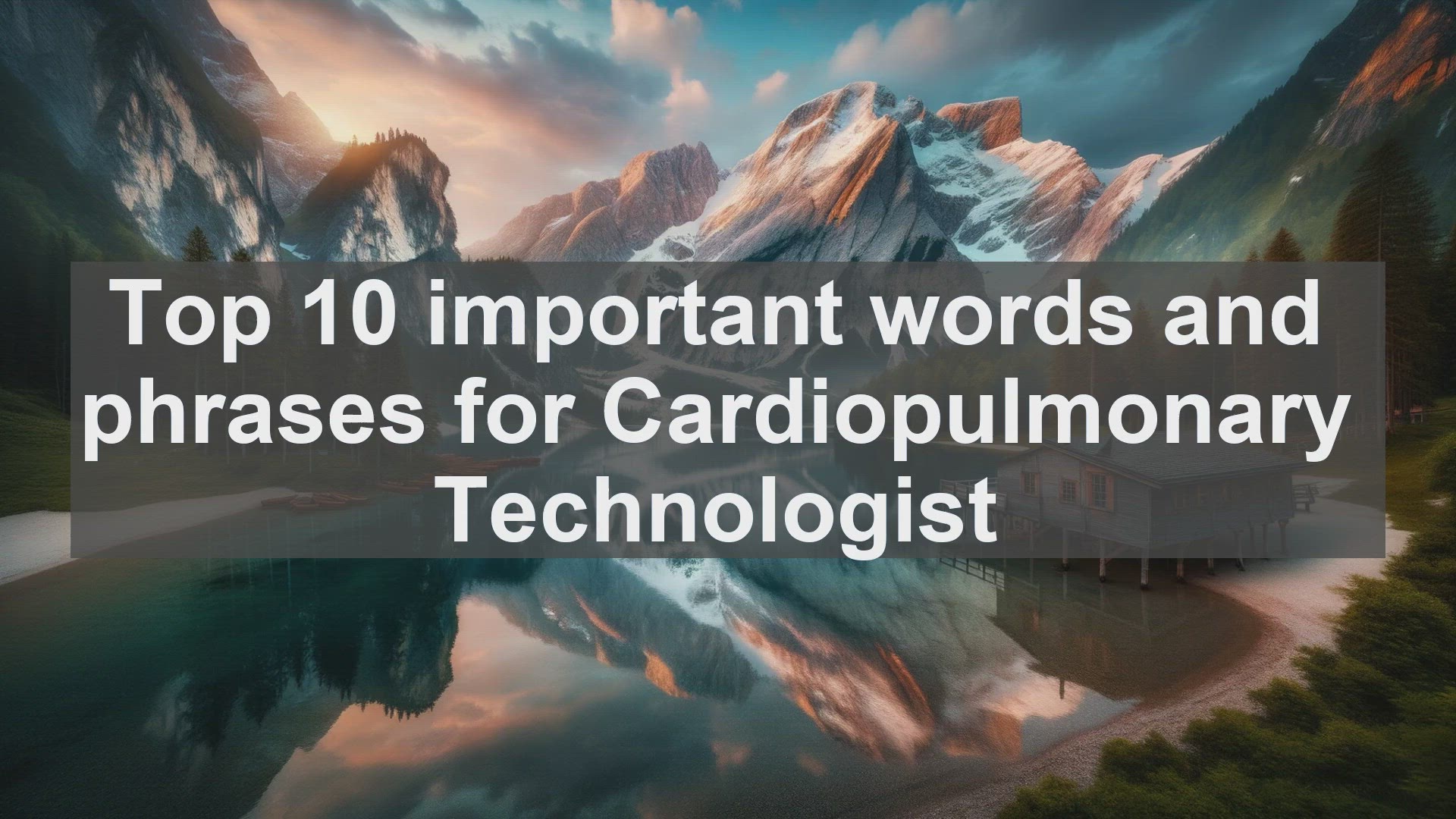 'Video thumbnail for Top 10 important words and phrases for Cardiopulmonary Technologist'