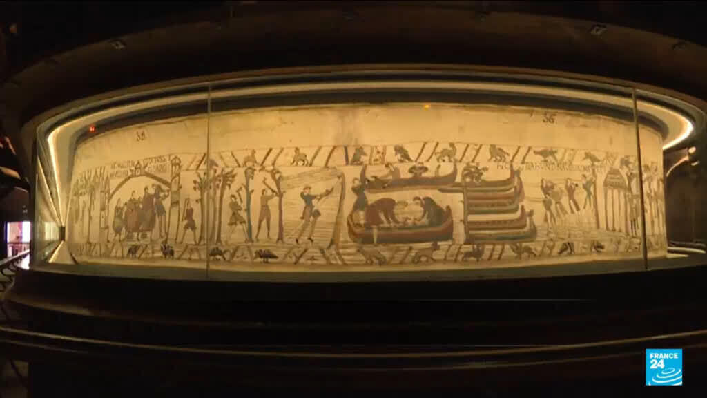 Video thumbnail for The Bayeux tapestry arrives in London for display at British Museum
