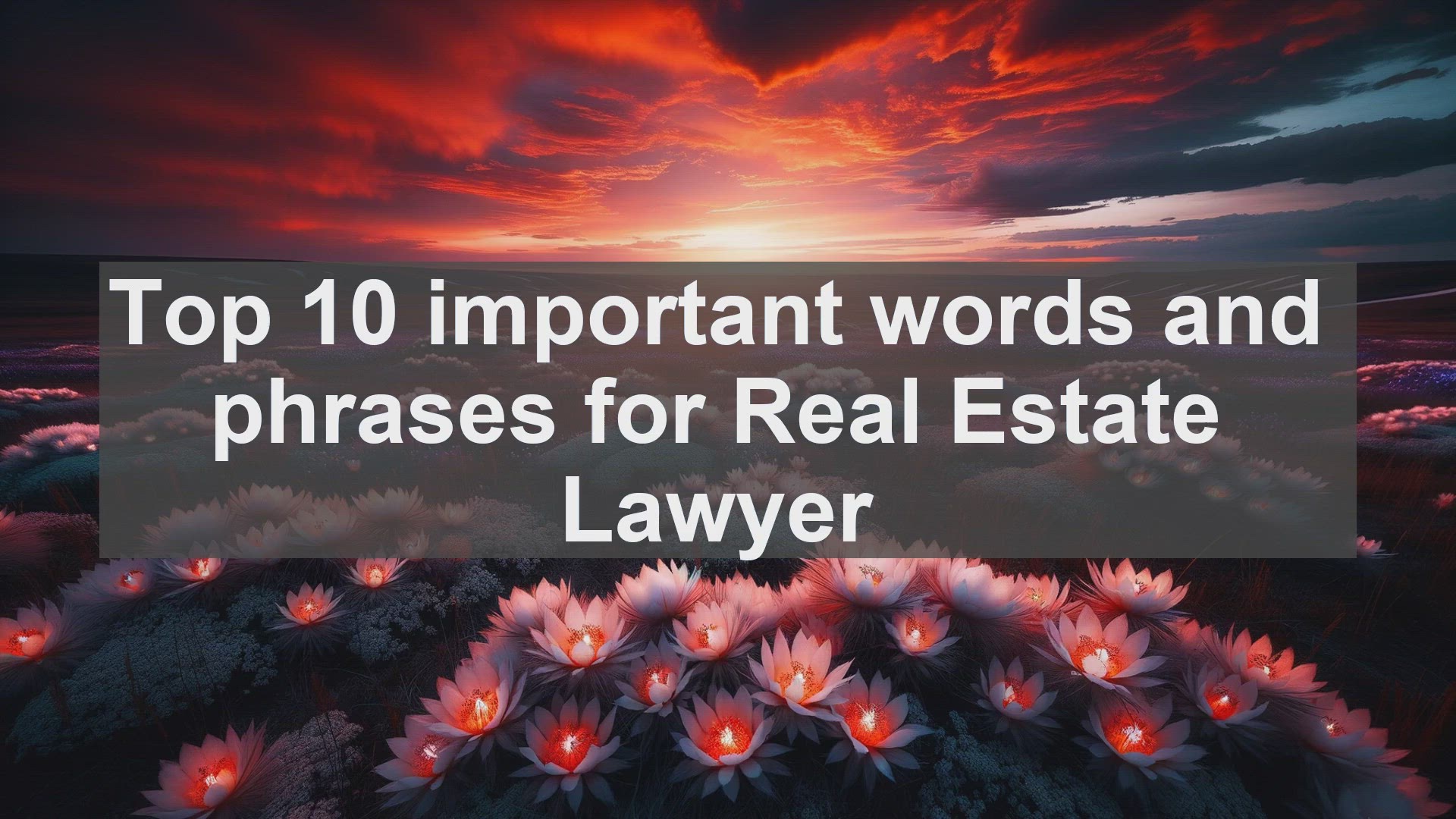 'Video thumbnail for Top 10 important words and phrases for Real Estate Lawyer'